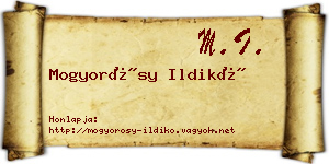 Mogyorósy Ildikó névjegykártya
